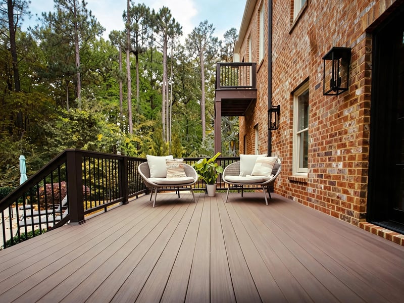 Premium composite decking on a modern backyard